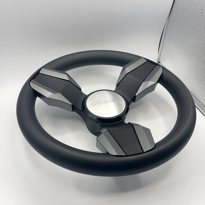 Collina Boat Steering Wheel Dark Gray Inserts - Bentley - Keyed ONLY