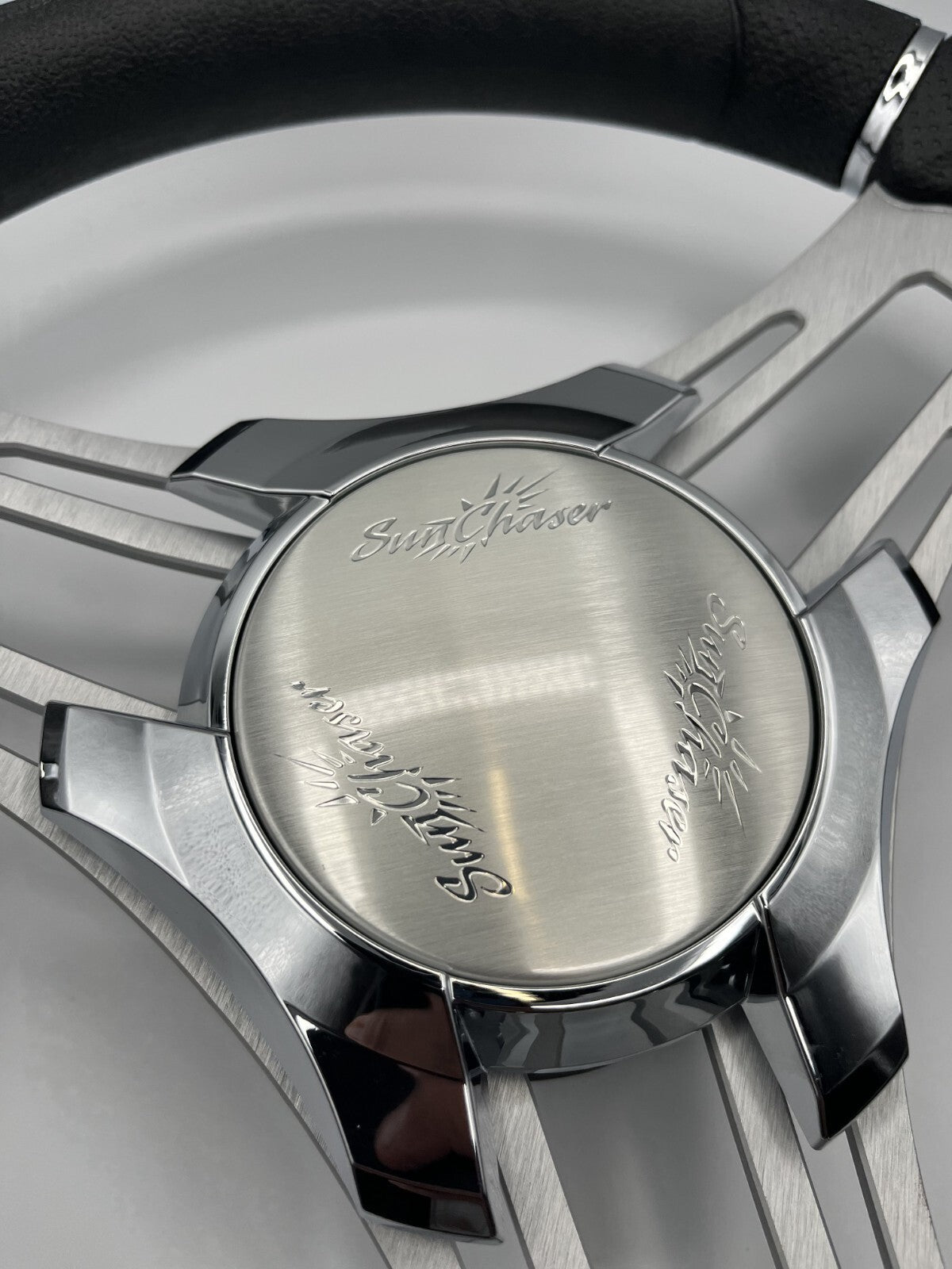 Verona Boat Steering Wheel Brushed Aluminum Spokes | SunChaser