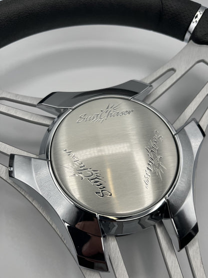 Verona Boat Steering Wheel Brushed Aluminum Spokes | SunChaser