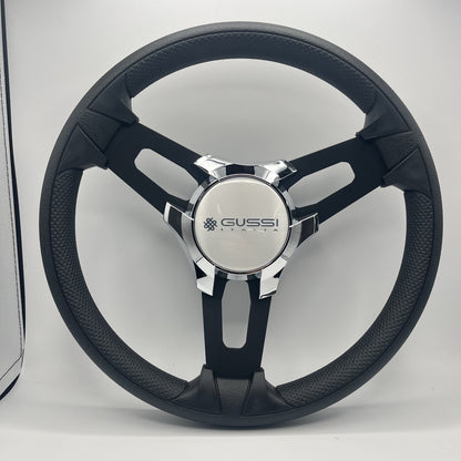 Gussi Italia Boat Model 15 Steering Wheel Black Brushed Alum Spokes | Gussi