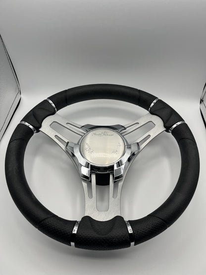 Verona Boat Steering Wheel Brushed Aluminum Spokes | SunChaser