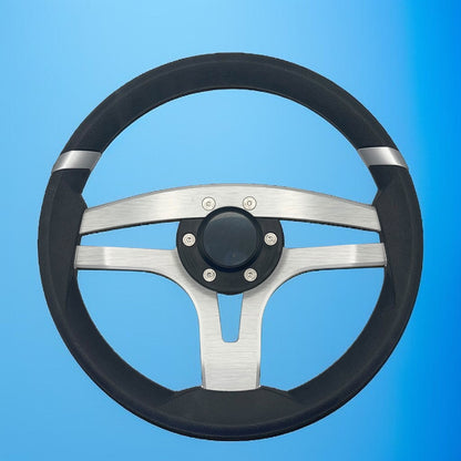 Badia Boat Steering Wheel Brushed Aluminum Spokes | Blank Snap-in