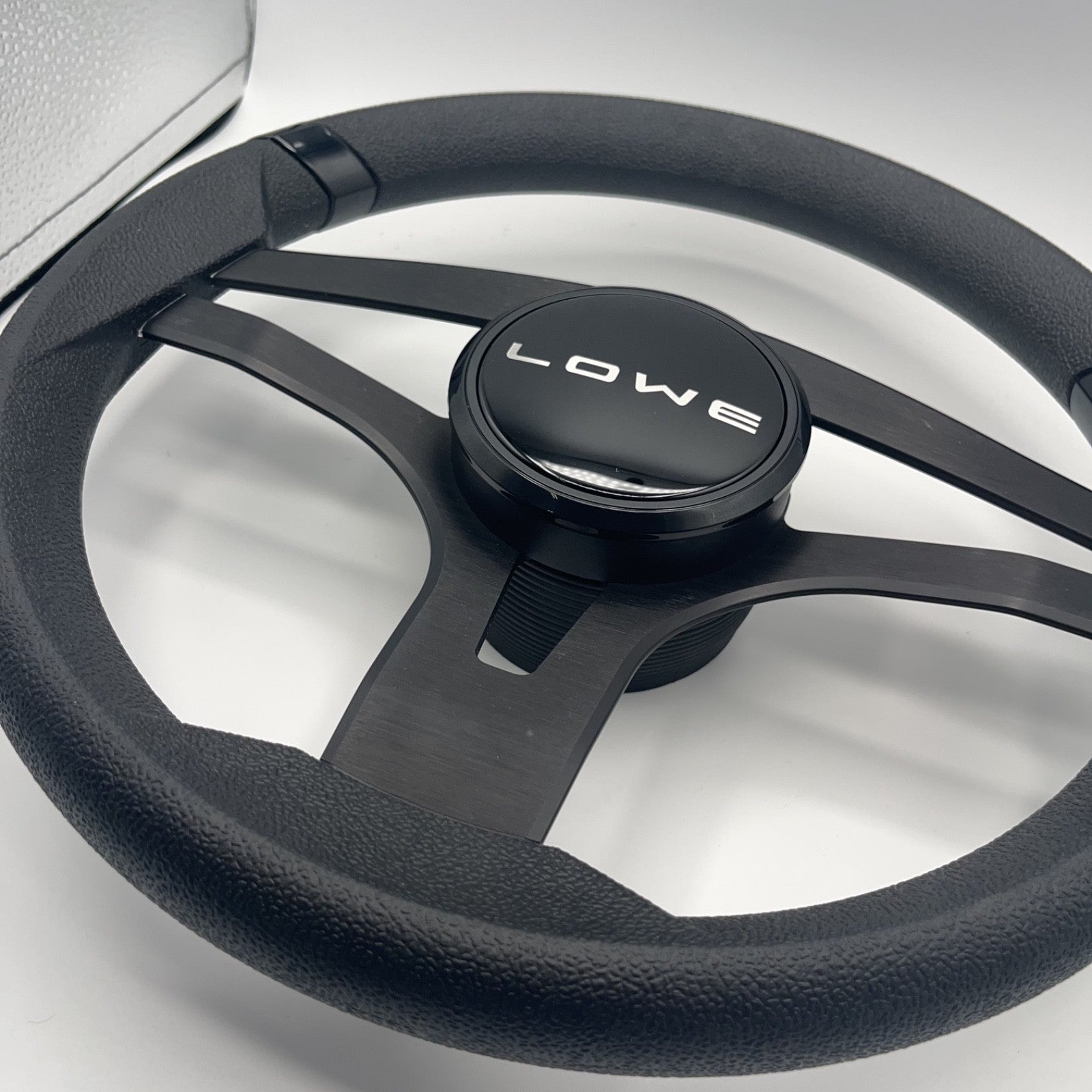 Badia Boat Steering Wheel Brushed Black Aluminum Spokes | Lowe Boats
