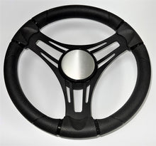 Verona Boat Steering Wheel Black Brushed Aluminum Spokes