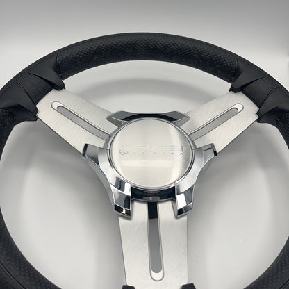 Model 15 Marine Steering Wheel Brushed Aluminum Spokes | Gussi Logo