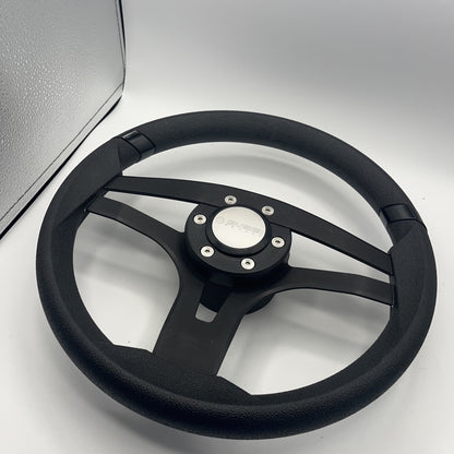 Badia Boat Steering Wheel Brushed Black Aluminum Spokes | Gussi Snap-in