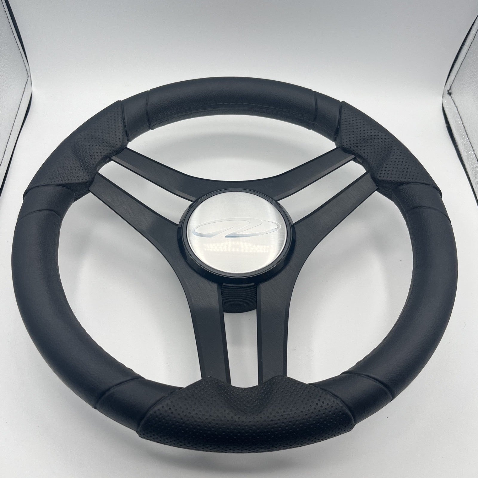 Molinara Marine Steering Wheel Black Brushed Alum Spokes | Regal