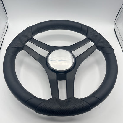 Molinara Marine Steering Wheel Black Brushed Alum Spokes | Regal