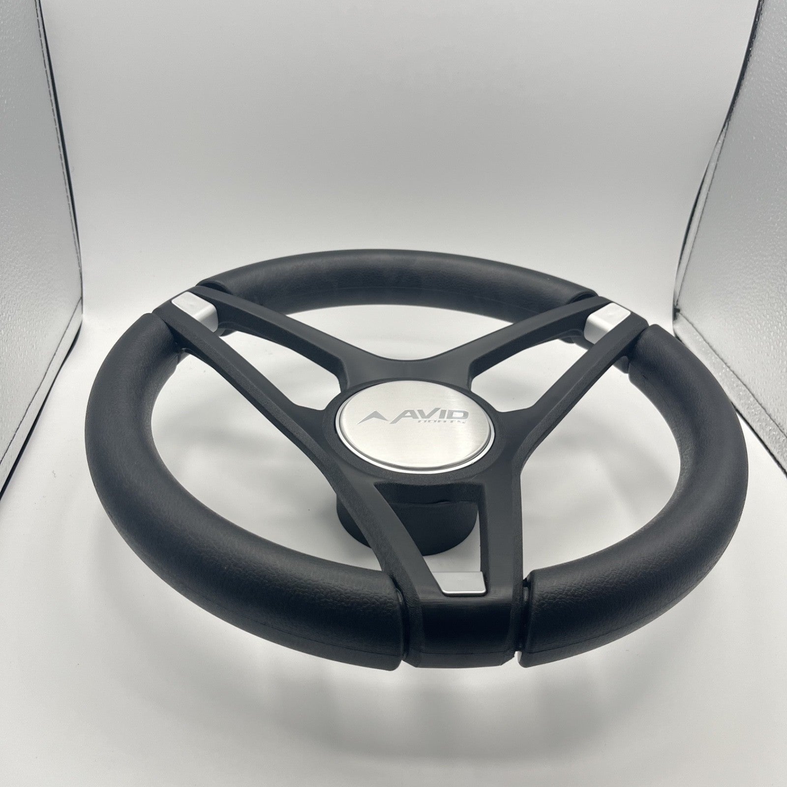 Molino Black w/Soft Touch Urethane Rim Boat Steering Wheel | Avid Boats