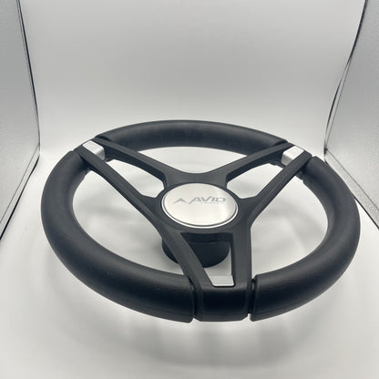 Molino Black w/Soft Touch Urethane Rim Boat Steering Wheel | Avid Boats