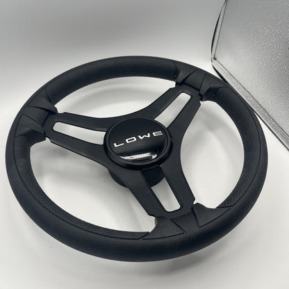 Gussi Italia Marine Steering Wheel Black Brush Metal Spokes | Lowe