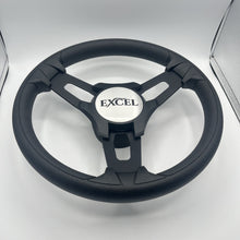 Model 15 Boat Steering Wheel Black Brushed Alum Spokes |Blk Excel