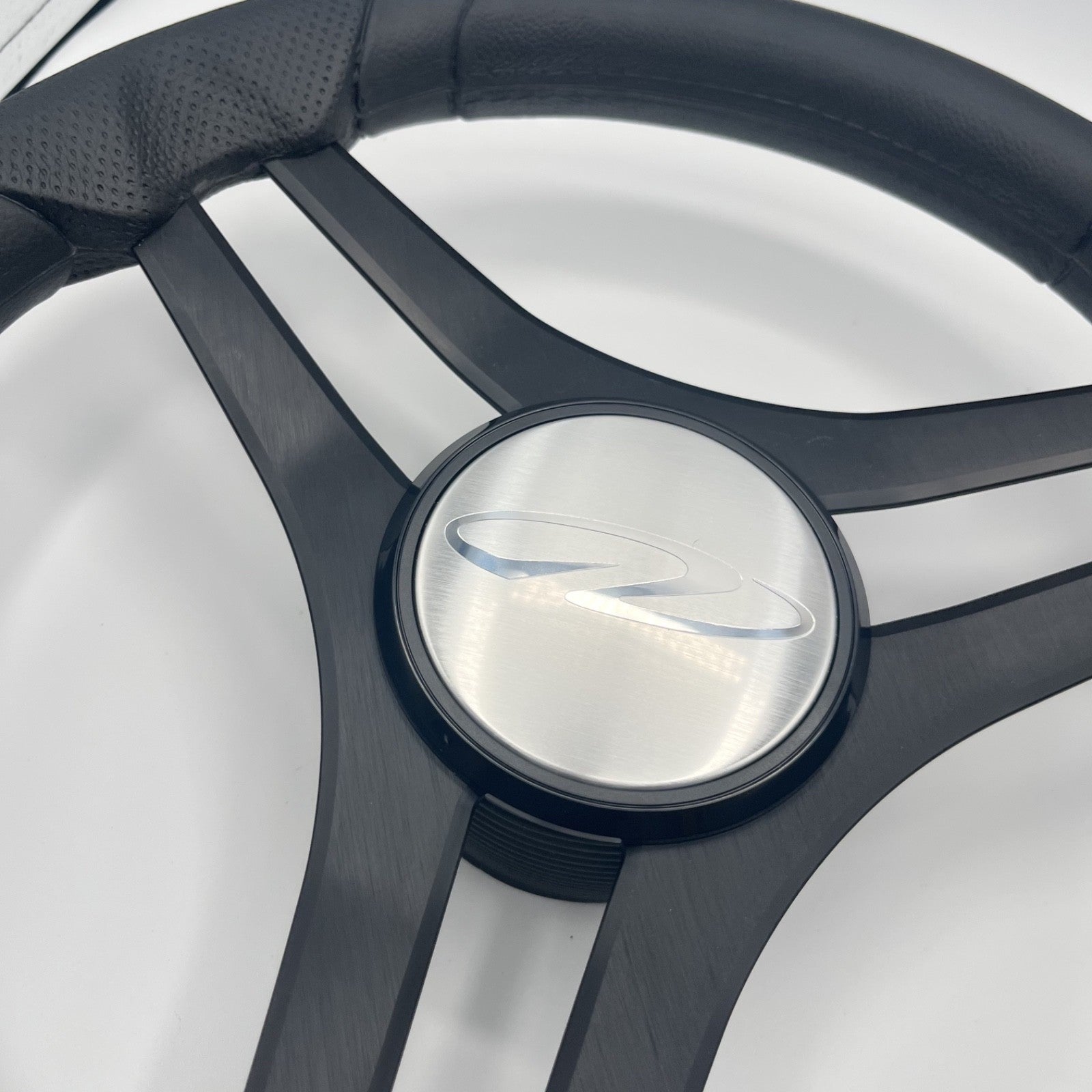 Molinara Marine Steering Wheel Black Brushed Alum Spokes | Regal