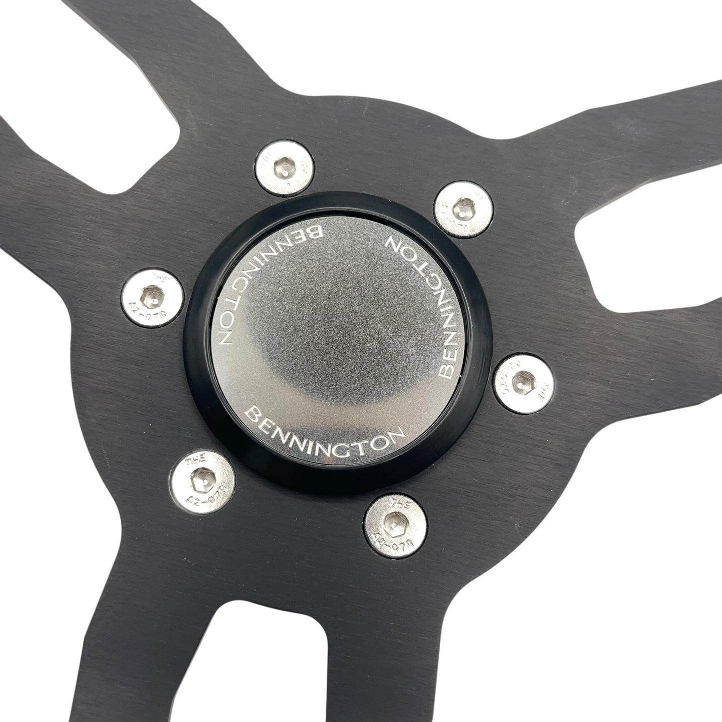 Model 15 Marine Steering Wheel Black Brushed Aluminum Spokes | Bennington