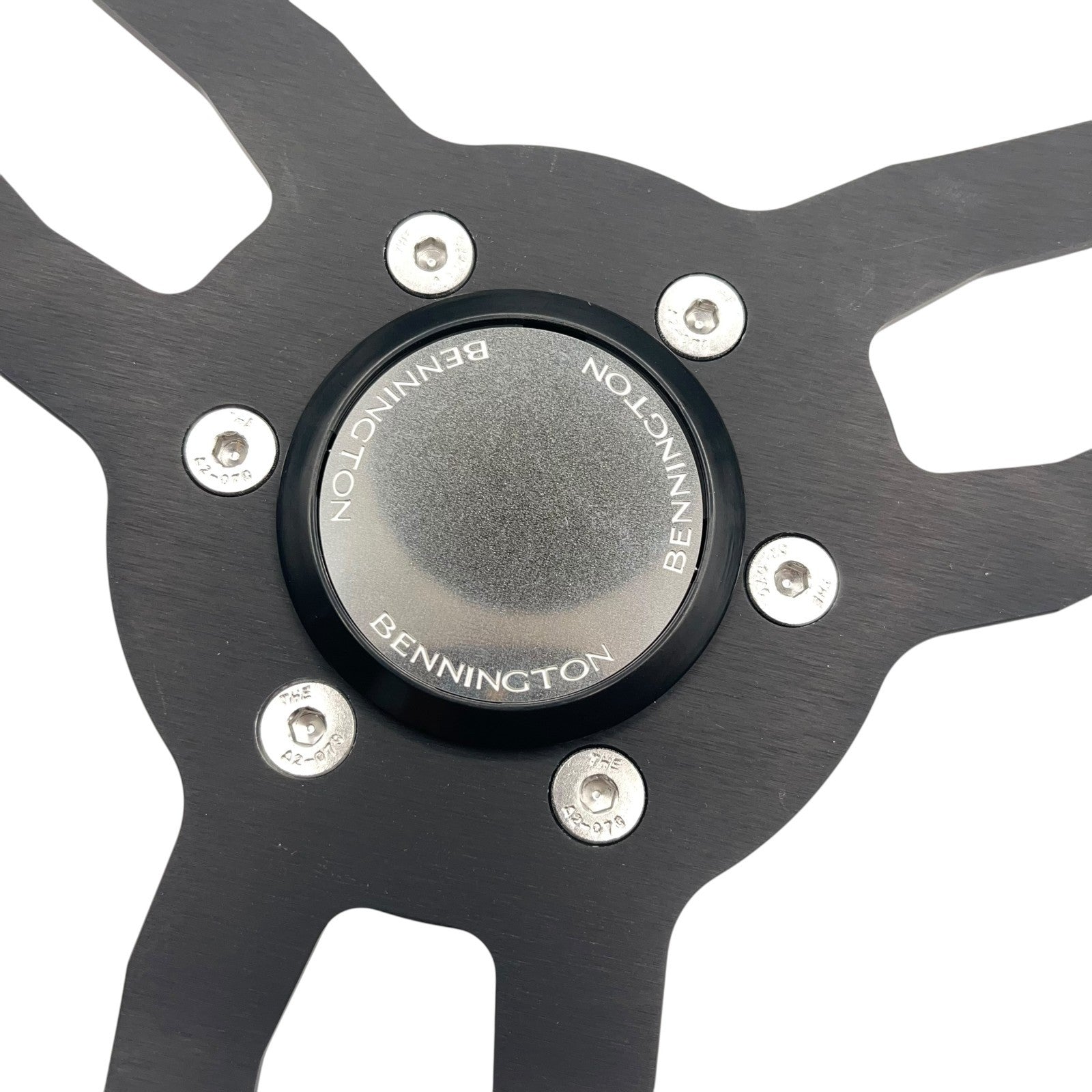 Model 15 Marine Steering Wheel Black Brushed Aluminum Spokes | Bennington
