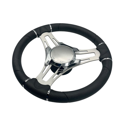 Verona Boat Steering Wheel Gray Brushed Aluminum Spokes | Starcraft Boats