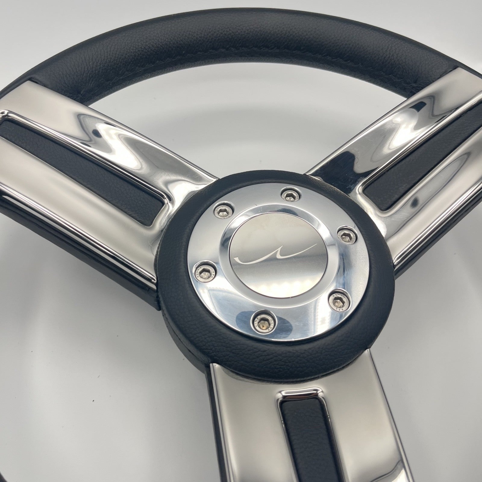 Gussi Italia Marine Steering Wheel Stainless Spoke Soft Touch Rim | Blue Wave