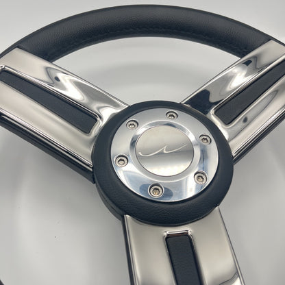 Gussi Italia Marine Steering Wheel Stainless Spoke Soft Touch Rim | Blue Wave