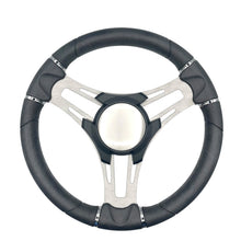 Verona Boat Steering Wheel Gray Brushed Aluminum Spokes | Plain