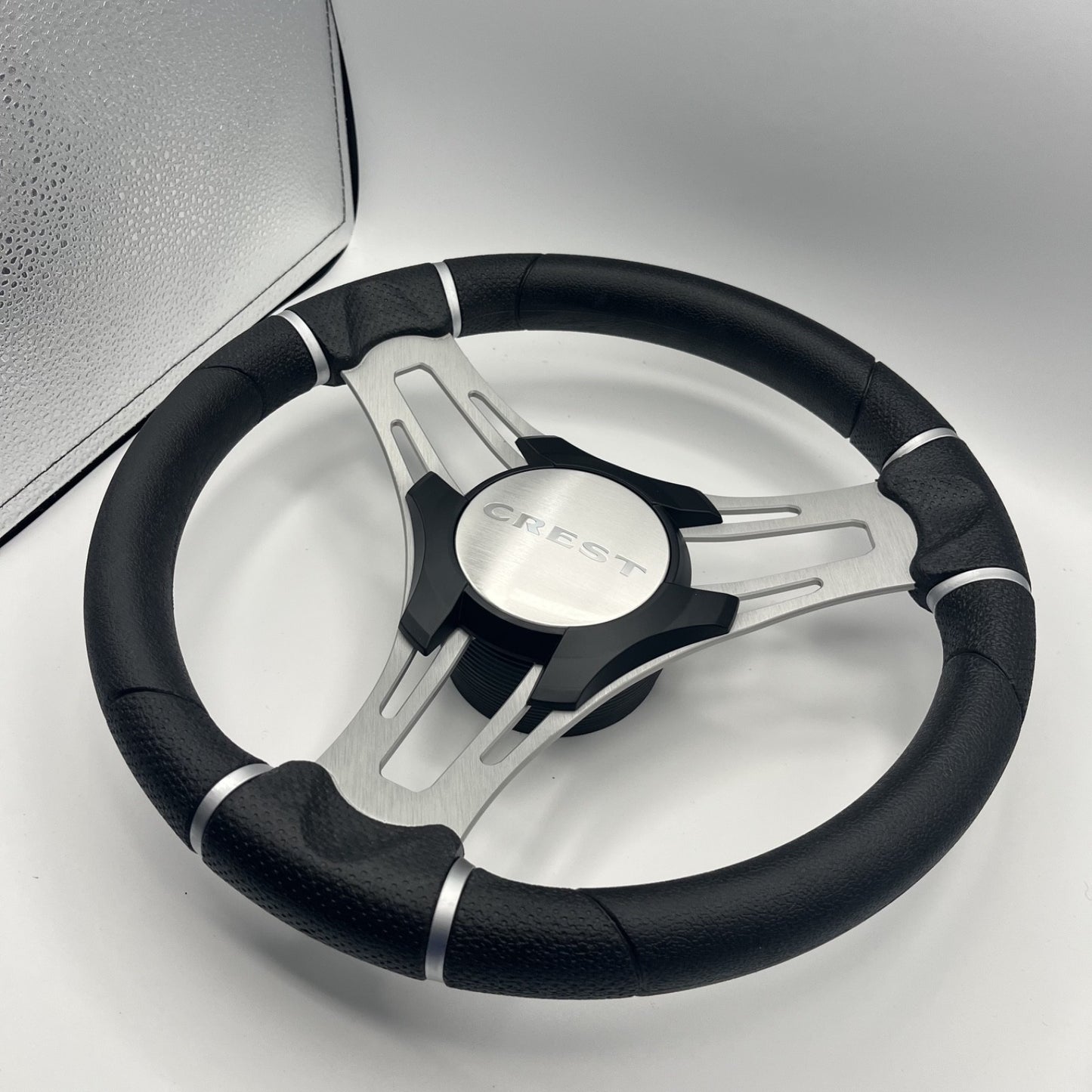 Gussi Italia Boat Steering Wheel Brushed Aluminum Spokes | Crest Boats