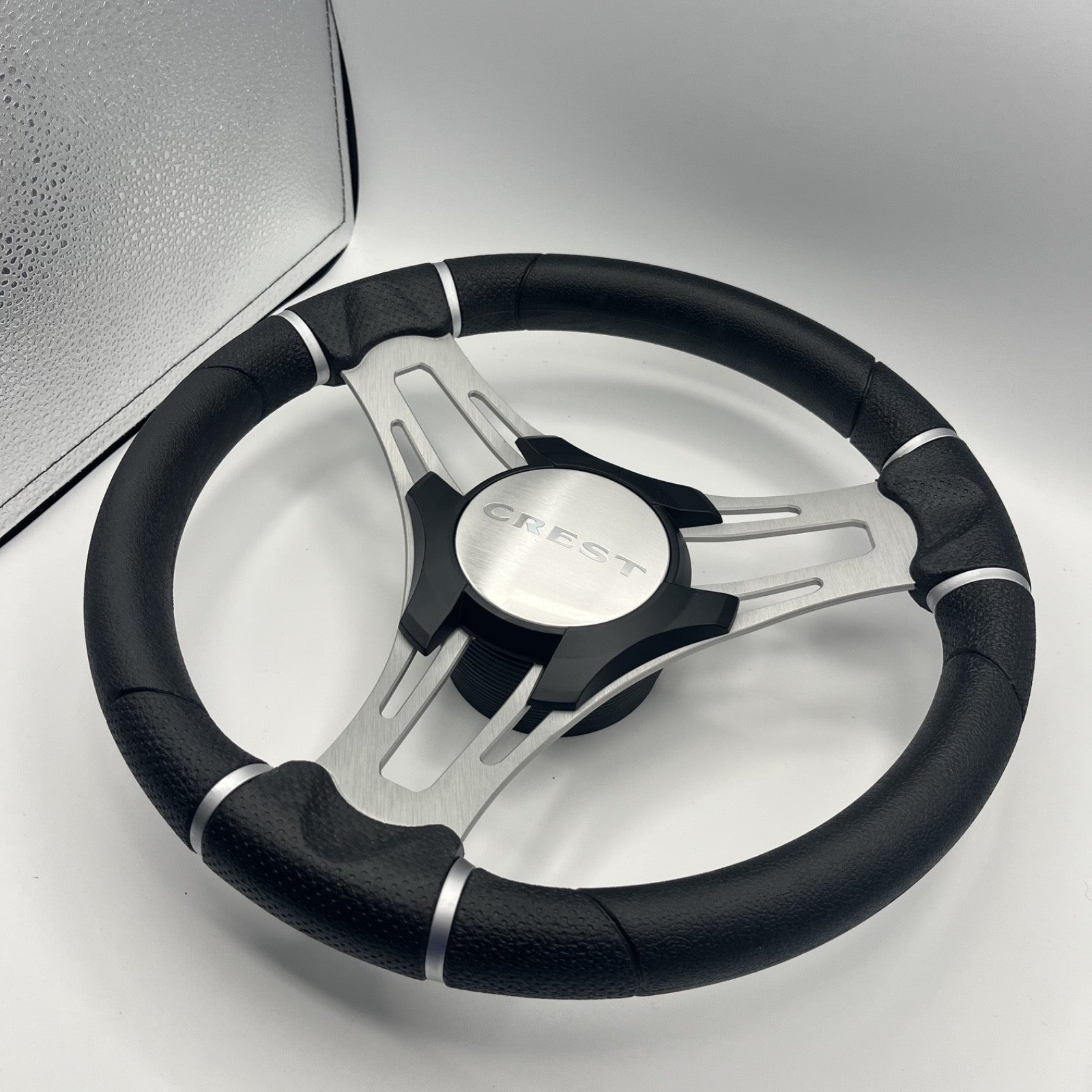 Gussi Italia Boat Steering Wheel Brushed Aluminum Spokes | Crest Boats