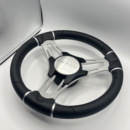 Gussi Italia Boat Steering Wheel Brushed Aluminum Spokes | Crest Boats