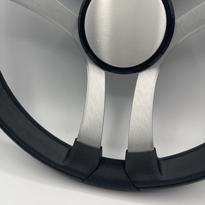 Benaco Boat Steering Wheel Brushed Aluminum Spokes - Plain