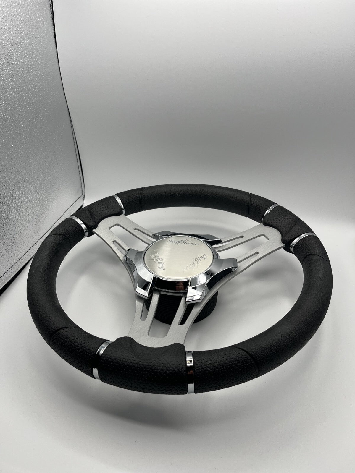 Verona Boat Steering Wheel Brushed Aluminum Spokes | SunChaser