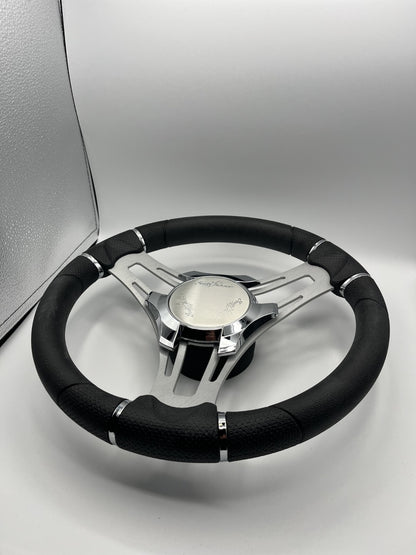 Verona Boat Steering Wheel Brushed Aluminum Spokes | SunChaser