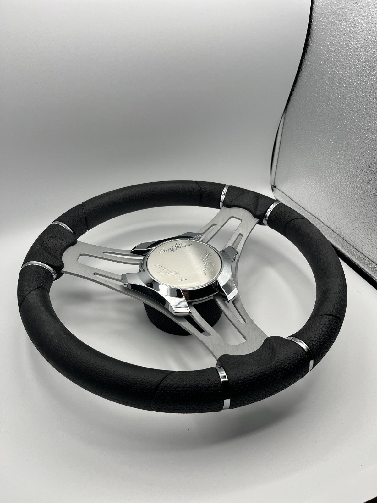 Verona Boat Steering Wheel Brushed Aluminum Spokes | SunChaser