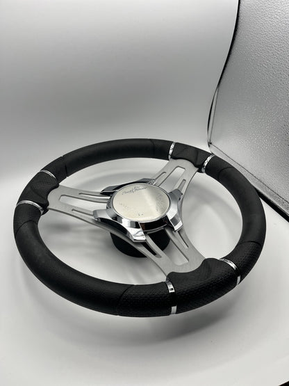 Verona Boat Steering Wheel Brushed Aluminum Spokes | SunChaser