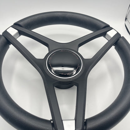 Molino Black w/Soft Touch Urethane Rim Boat Steering Wheel | South Bay Boats