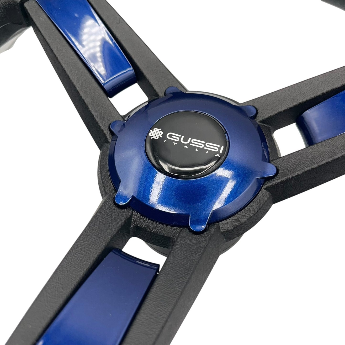 Giazza Golf Cart Steering E-Z-GO HUB Soft Touch Rim ABS Spokes - Blue Inserts