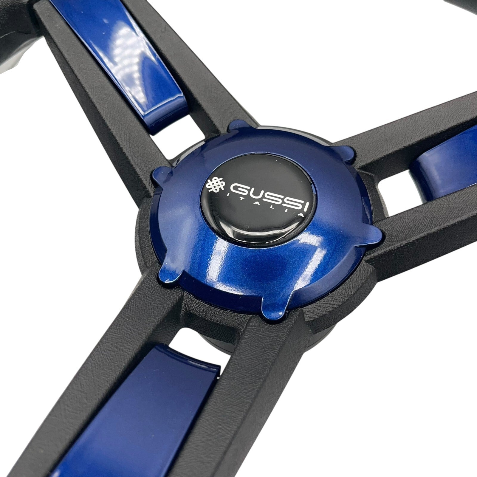 Giazza Golf Cart Steering E-Z-GO HUB Soft Touch Rim ABS Spokes - Blue Inserts