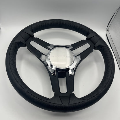 Gussi Italia Marine Steering Wheel Black Brush Metal Spokes | Manitou