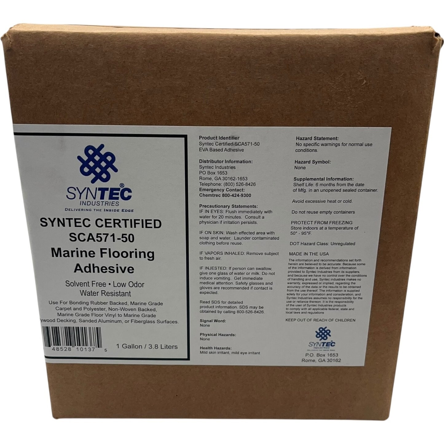 Full Case - 4 Gal. Lot - Syntec Industries Carpet Adhesive Sca571-50 (1 Gallon)