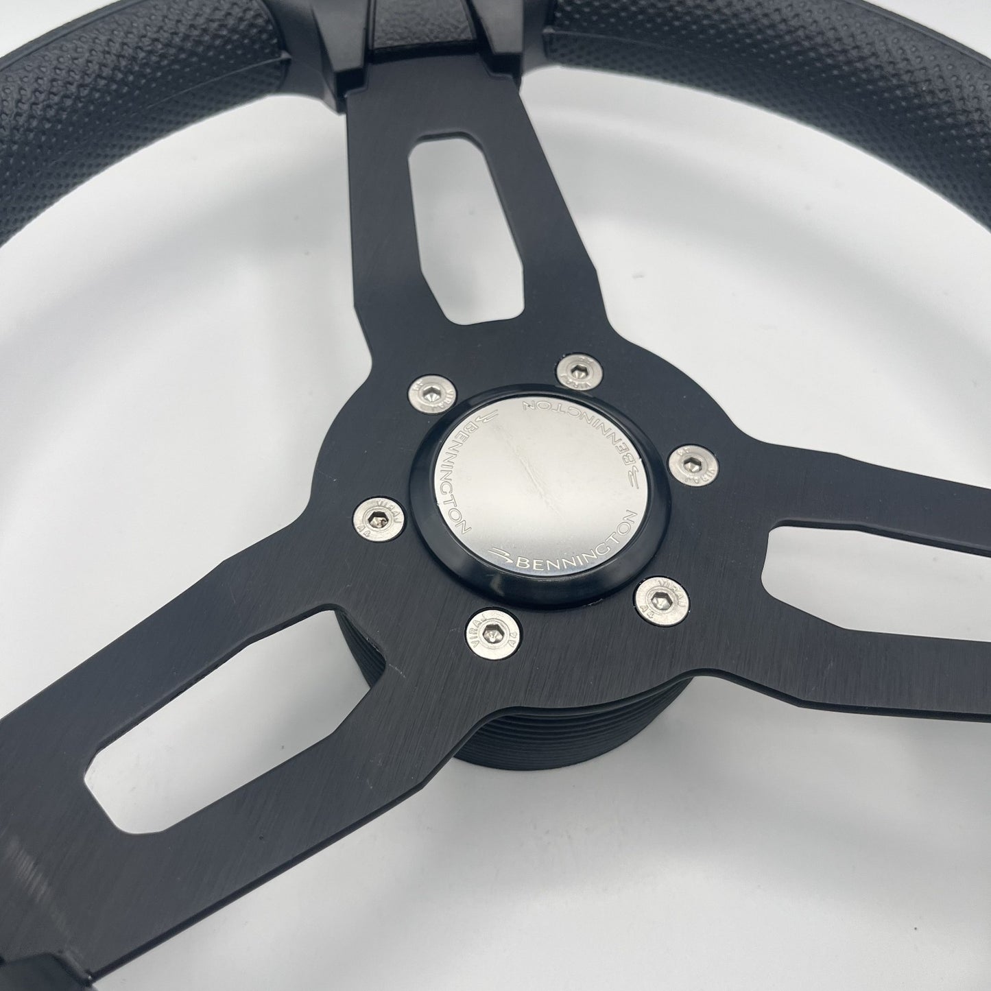 Gussi Italia Model 15 Steering Wheel Blk Brushed Alum Spokes | Bennington