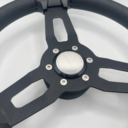 Gussi Italia Model 15 Steering Wheel Blk Brushed Alum Spokes | Bennington