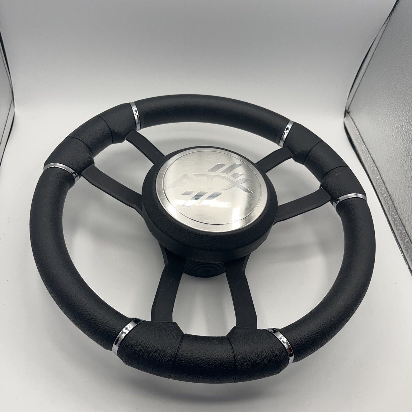 Malera Boat Steering Wheel Black Aluminum Spokes - ATX Boats