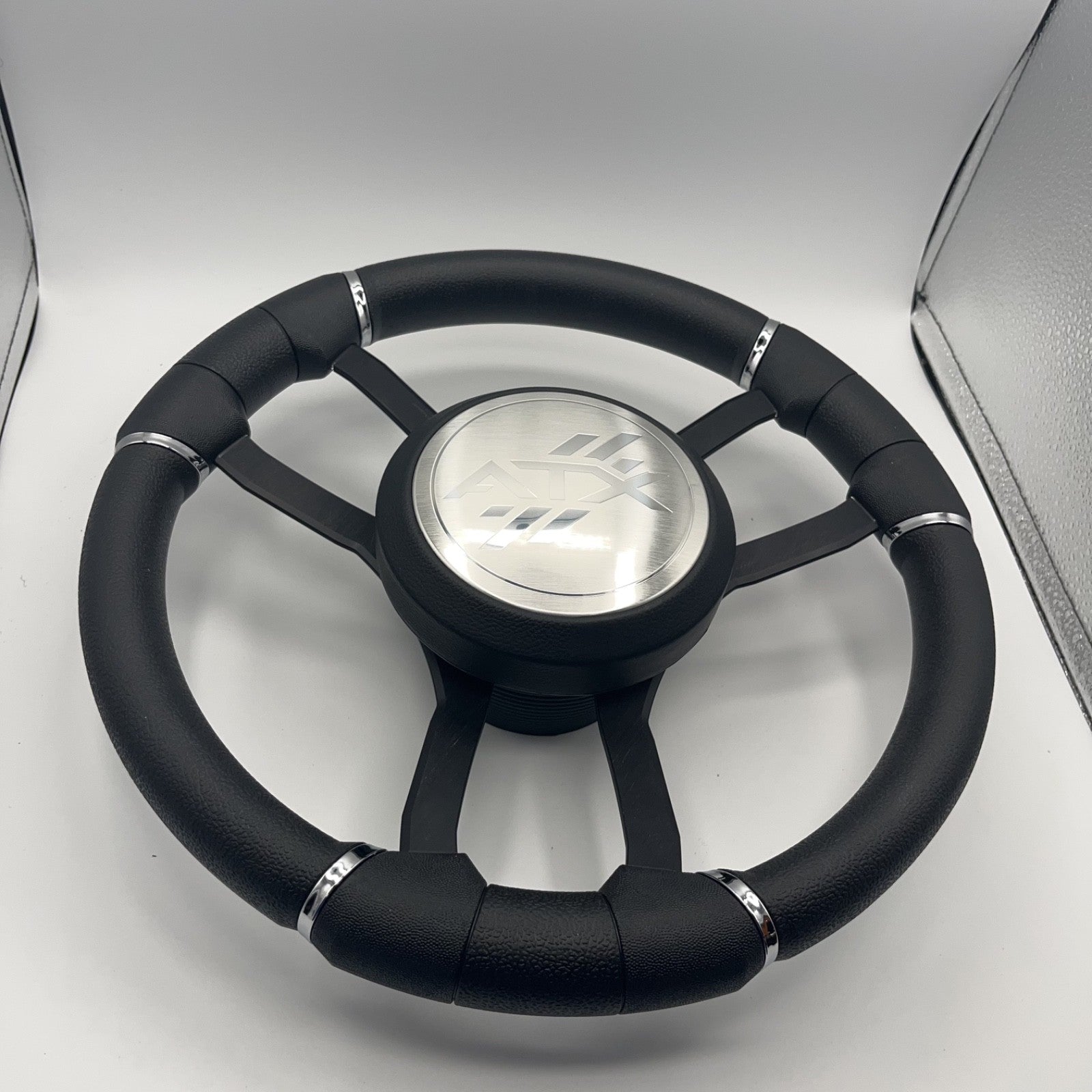 Malera Boat Steering Wheel Black Aluminum Spokes - ATX Boats