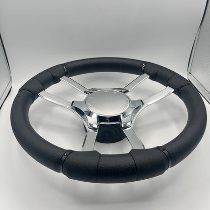 Malera Boat Steering Wheel Chrome Spokes | Smoker