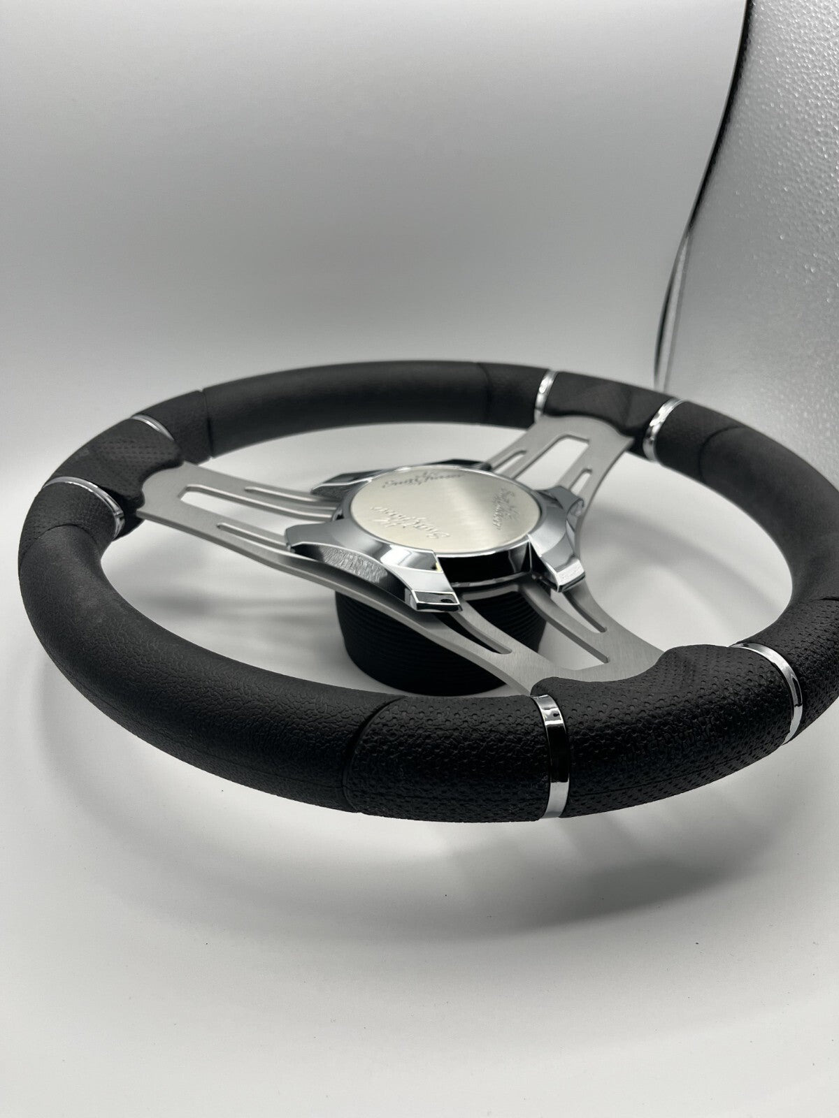 Verona Boat Steering Wheel Brushed Aluminum Spokes | SunChaser