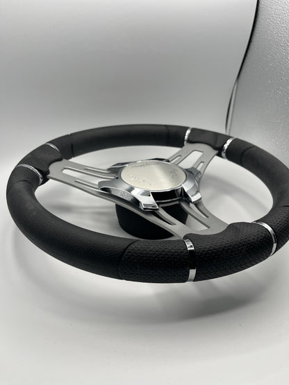 Verona Boat Steering Wheel Brushed Aluminum Spokes | SunChaser