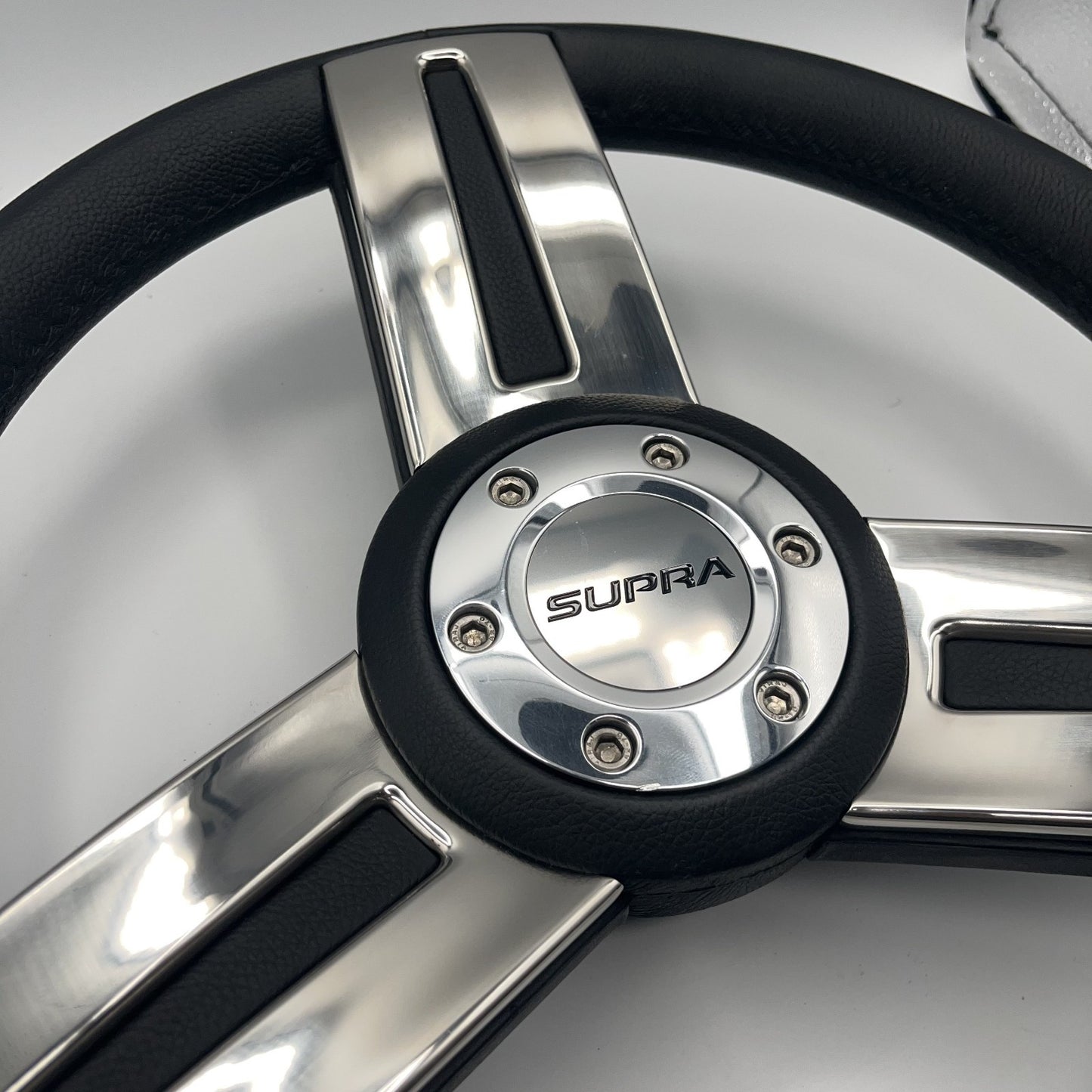 Gussi Italia Marine Steering Wheel Stainless Steel Spokes Soft Touch Rim | Supra
