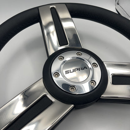 Gussi Italia Marine Steering Wheel Stainless Steel Spokes Soft Touch Rim | Supra