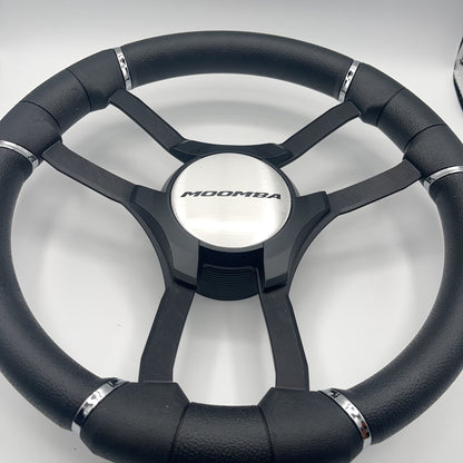 Malera Boat Steering Wheel Black Aluminum Spokes | Moomba Boats