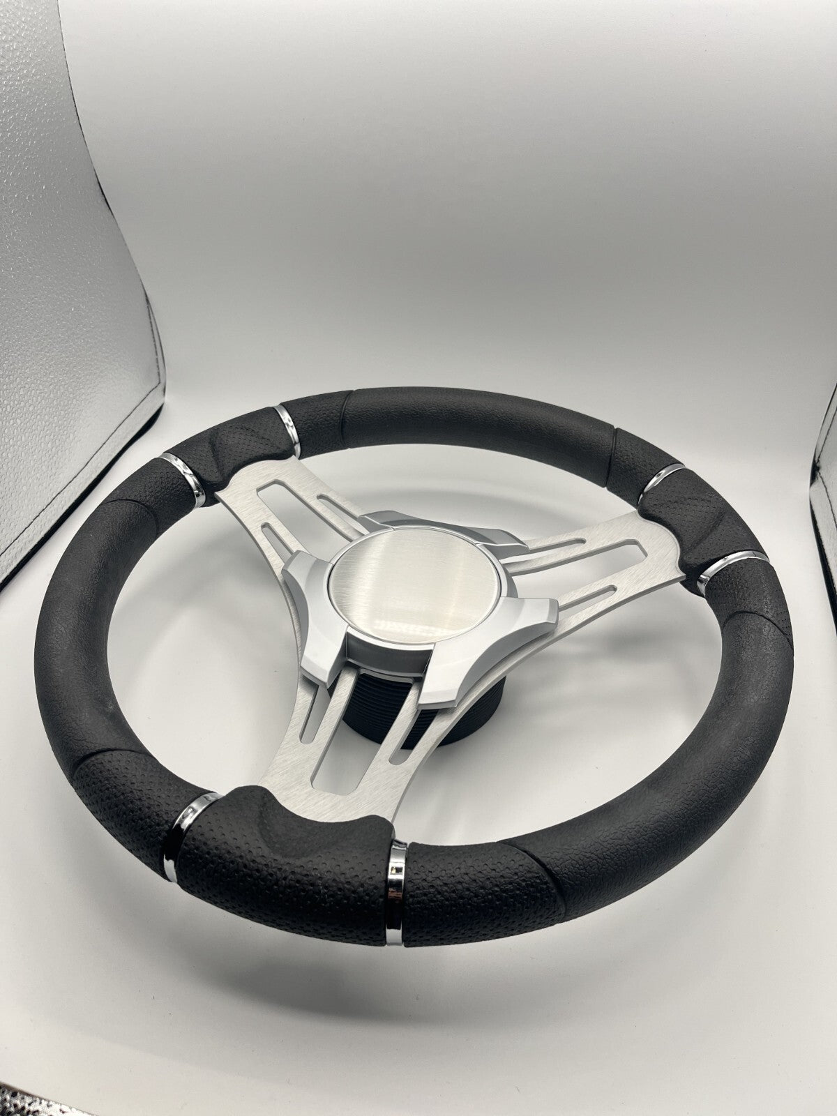 Verona Boat Steering Wheel Brushed Aluminum Spokes | Plain