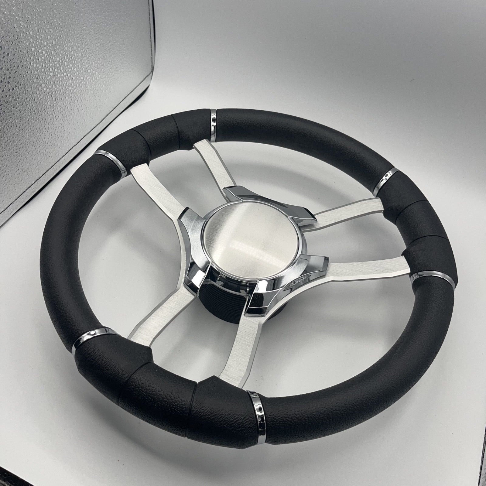 Malera Boat Steering Wheel Brushed Alum Spoke | Plain