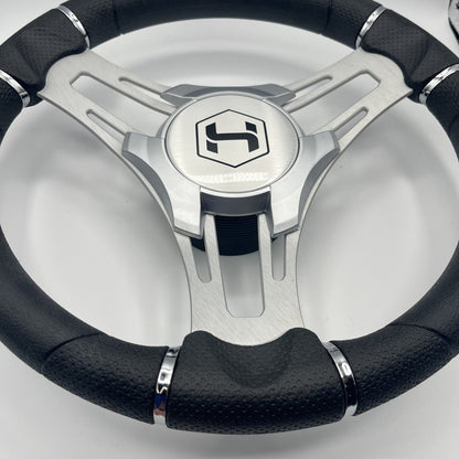 Verona Boat Steering Wheel Brush Alum Spoke | Harris Pontoon