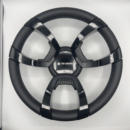 La Corte Boat Steering Wheel Black Gloss Inserts | Gussi Italia Logo